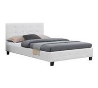 Lit idimex 126 x 208 x 87 cm en synthetique sommier a lattes de couleur Blanc G