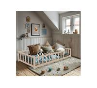 Lit inspiration Montessori enfant à barreaux naturel 90x190