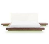 Lit japonais bois marron avec LED 160 x 200 cm ZEN