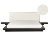 Lit Japonais Tête de Lit Bou vec 2 Tables de Nuit 180 x 200 cm Bois Foncé Ze