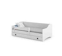 Lit enfant ERYK 80x180 avec matelas + sommier + tiroir en blanc