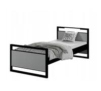 Lit Jeunesse Moderne Loft, Gris Acier, Métal et Plaque Laminée, 180x90cm, avec Éclairage LED, Matelas et Sommier