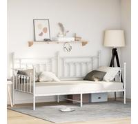 Lit Jumeau Vidaxl Blanc 90x200 Cm En Acier Blanc