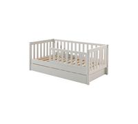 Lit Junior 70x140cm Blanc Barrières Verticales + Tiroir - SCOPE -