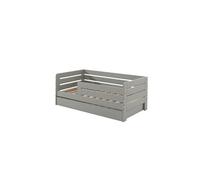 Lit Junior Barreaux Extra Larges Avec Gigogne Gris