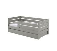 Lit junior barreaux extra larges avec gigogne - VIPACK - Gris - Bois - 70 x 140 cm - Enfant