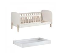 Pack - Lit Enfant & Tiroir de Lit "Kiddy" 70x140cm Blanc