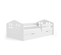 Lit - Kocot Kids - Kacper - Blanc - 80x140 cm - Avec tiroir et matelas