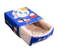 Lit lavable pour chat - Rectangle - Friandises - Lit pour animaux de compagnie avec fermeture éclair - Ultra doux - Pour chat d'intérieur - Design extensible confortable pour maisons, batteries et