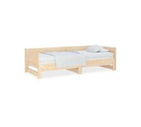Lit leandre vidaxl 194 x 181 x 57 cm en bois sommier a lattes pour 2 personnes de couleur Beige G