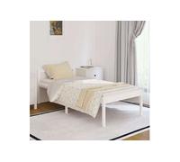 Lit leandre vidaxl 195.5 x 95.5 x 70.5 cm en bois sans sommier de couleur Beige G