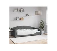 vidaXL Lit de repos 100 x 200 cm tissu gris foncé