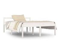 vidaXL Lit pour Personne Agée, Sommier à Lattes Lit Double pour Adulte, Meuble de Chambre à Coucher Maison Intérieur, Blanc 810590