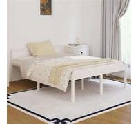 vidaXL Lit pour personne âgée blanc 140x190 cm bois de pin massif 810595