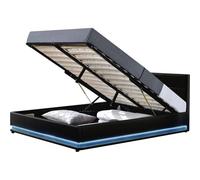 Lit LED avec coffre Anastasia - 140 x 190 cm - Noir