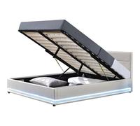 Habitat et Jardin Lit Anastasia LED avec coffre 160 x 200 cm Blanc