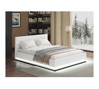Lit LED avec coffre Anastasia - 160 x 200 cm - Blanc