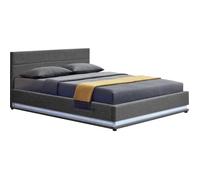 Lit LED avec coffre ""Anastasia"" - 180 x 200 - Gris foncé