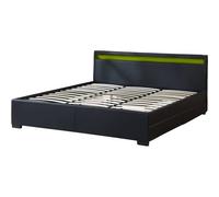 LIT LED double avec 4 tiroirs ""Nico"" - 180 x 200 cm - Noir