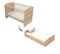 Lit évolutif 140x70 - Little Big Bed en bois décor chêne doré