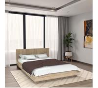 Lit LOFT 140x190 + 1 sommier + tête de lit / Décor Chêne blanchi