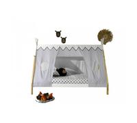 Lit Lp 90x200 Avec Ciel De Tente Gris/Blanc