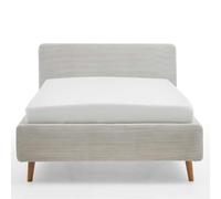 Lit Madras 140x200cm avec espace de rangement velours côtelé - beige