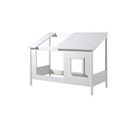 Lit Maison 90x200cm Blanc avec Fenêtre - LAKA -