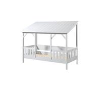 Lit Maison 90x200cm Blanc avec Sommier - LAKA -
