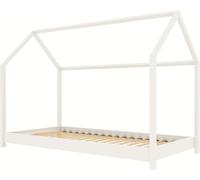 Lit Maison Enfant Blanc 80x160 Cm - Lit Cabane en Bois Montessori pour Garçon Et Fille - Design Scandinave - sans Matelas