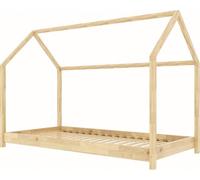 Lit Maison Enfant Pin 90x200 Cm - Lit Cabane en Bois Montessori pour Garçon Et Fille - Design Scandinave - sans Matelas
