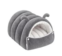 Lit Maison pour Chat Coussin Amovible Recouvert Semi-Fermé en Forme De | Lit D'Hiver Pour Chat Intérieur Extérieur Hiver Voiture Camping Chaise De Bureau Canapé Chambre Maison Gris L