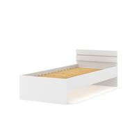 Lit MAJA 90x200 blanc mat avec sommier - tête de lit 70 cm | système de meubles pour toute la pièce