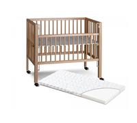 Lit Maxi Boxspring Bois Naturel Avec Matelas 90 X 50