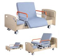 Lit médicalisé 3 Fonctions avec Fonction de Rotation, lit d'hôpital entièrement électrique pour Usage Domestique, Aide aux Soins Infirmiers avec Matelas jusqu'à 530 LB