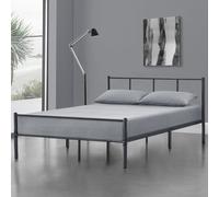 Lit métallique 120 x 200cm gris foncé Cadre de lit Lit d'adolescent Cadre en acier Lit simple Cadre de lit [en.casa]