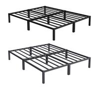 Lit métallique acier cadre simple ou double chambre à coucher avec/sans matelas