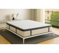 Lit métallique industriel collection Loft Sampur : 160x200 cm / Blanc / Lit seul