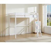 Lit mezzanine - 120 x 190 cm - Pin Massif - Blanc - GEDEON II