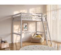 Lit mezzanine GEDEON II - 140 x 190 cm - Pin massif - Blanchi