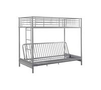 Lit mezzanine 90 x 190 cm - Avec banquette convertible - Métal - Argent - MODULO V
