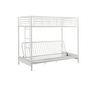 Lit mezzanine 90 x 190 cm - Avec banquette convertible - Métal - Blanc - MODULO V