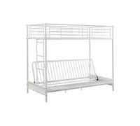 Lit mezzanine 90 x 190 cm - Avec banquette convertible - Métal - Blanc - MODULO V