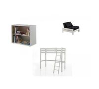 Vipack Lit pour enfant en bois mezzanine fauteuil + étagère 6 ans et plus - PICOMZ901432