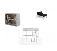 Lit Mezzanine Avec Fauteuil Et Bibliotheque