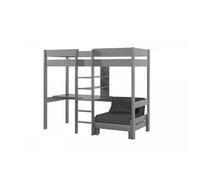 Vipack Lit Mezzanine Avec Fauteuil Et Bureau Gris 90x200