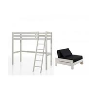 Lit mezzanine avec fauteuil Pino Blanc G