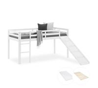 Lit blanc mi-haut avec matelas sommier à lattes