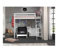 Lit Mezzanine Blanc 90x200cm avec Fauteuil et Rangement - SLEEPY - ALTOBUY Blanc G