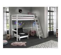SLEEPY - Lit Mezzanine Blanc 90x200cm avec Fauteuil -